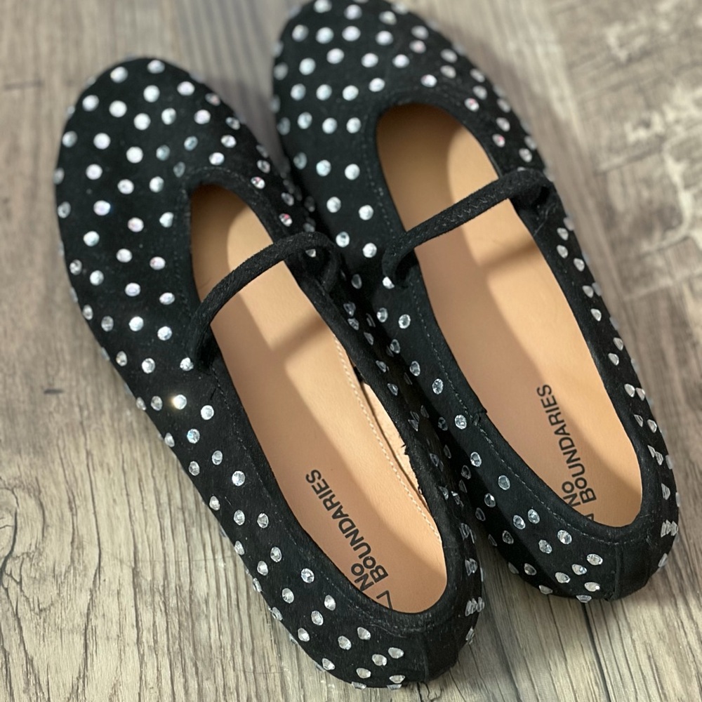 No Boundaries Black Sequin Mary Jane Flats
